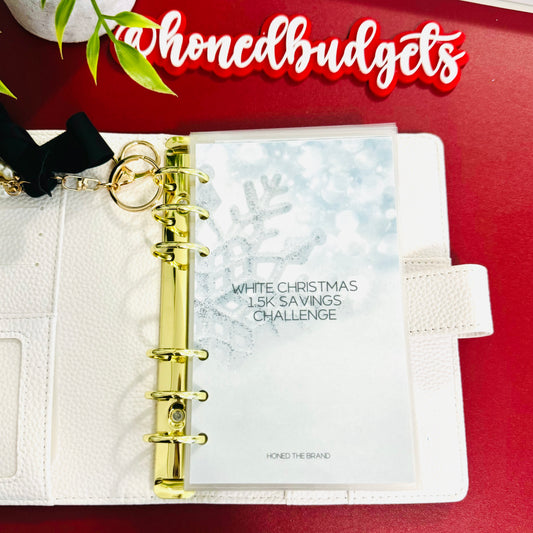 White Christmas Savings Challenge Binder