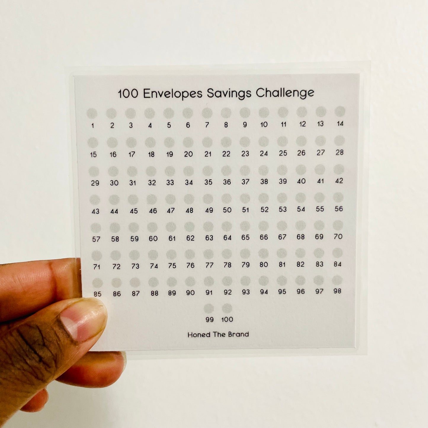Vinyl Labelled 100 Envelopes Savings Challenge Box